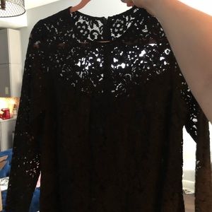 Lace see through upper mini dress